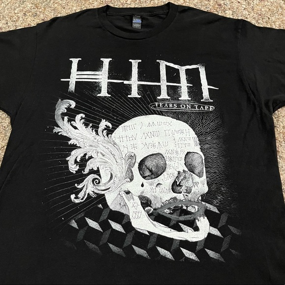 πΈ '19 H.I.M. Band HIM Tears On Tape 2013 Album Skull Intense Art Soft Tee - Picture 12 of 15